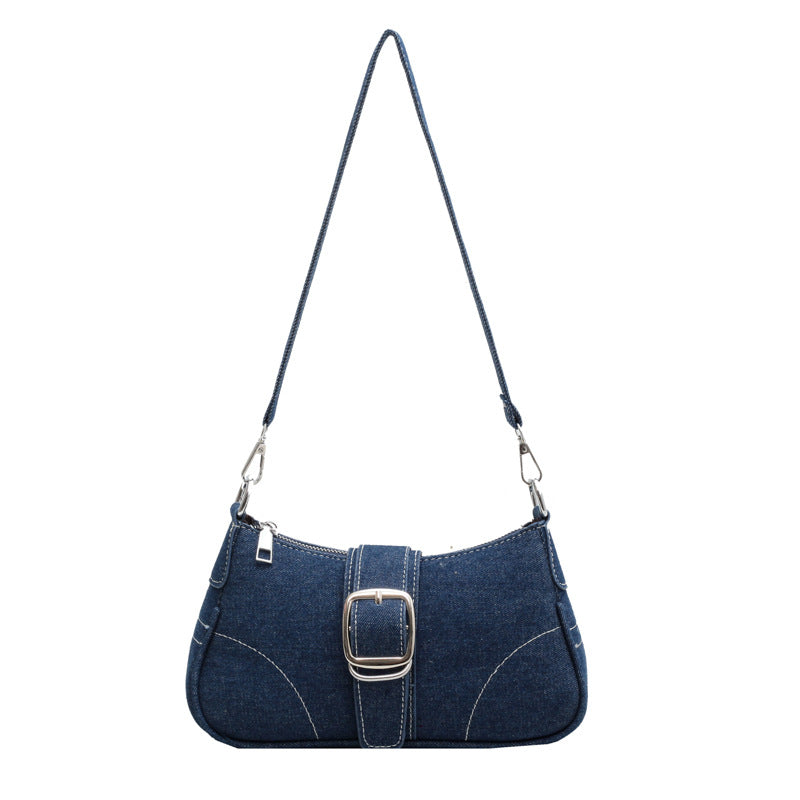 Denim al por mayor una bolsa cuadrada de la axala de hombro